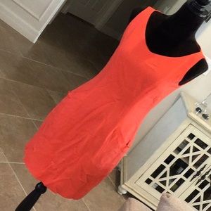 Alfred Sung back zip , sleeveless, shift dress, orange, size 6